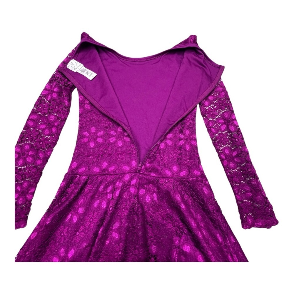 Ella Moss Fuchsia Lace Top - Picture 3 of 7